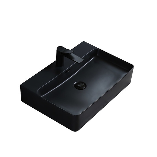 卫欲无限|面盆龙头,-卫欲无限 北欧简约黑色方形陶瓷台上盆面盆YT04