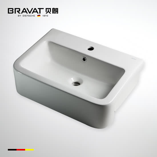 贝朗(BRAVAT)|面盆龙头,-贝朗半嵌盆（单孔）C22149W-1